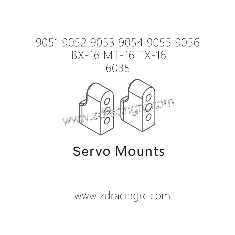 ZD RACING 9051 9052 9503 9054 9055 9056 Parts 6035 Servo Mounts