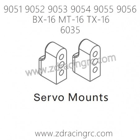ZD RACING 9051 9052 9503 9054 9055 9056 Parts 6035 Servo Mounts