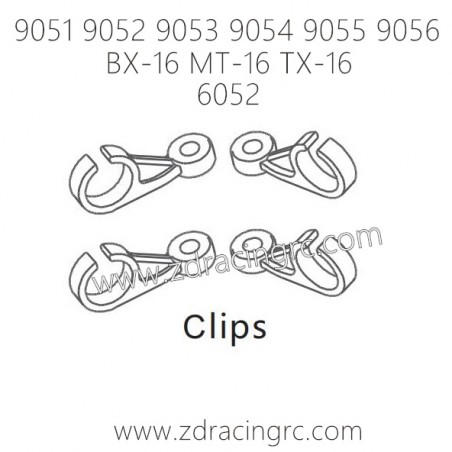 ZD RACING 9051 9052 9503 9054 9055 9056 Parts 6052 Clips set