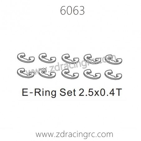 ZD RACING 1/16 RC Car Parts 6063 E-Ring Set 2.5X0.4T, for Raptors
