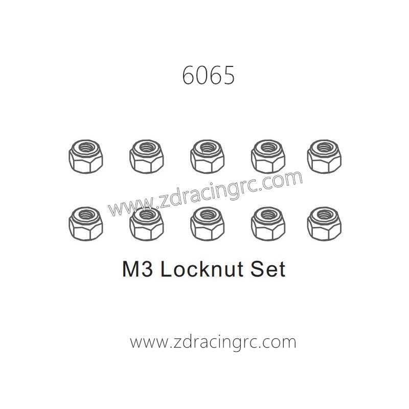 ZD RACING 1/16 RC Car Parts 6065 M3 Locknut Set