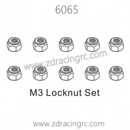 ZD RACING 1/16 RC Car Parts 6065 M3 Locknut Set ZD RACING 1/16 RC Car Parts 6065 M3 Locknut Set