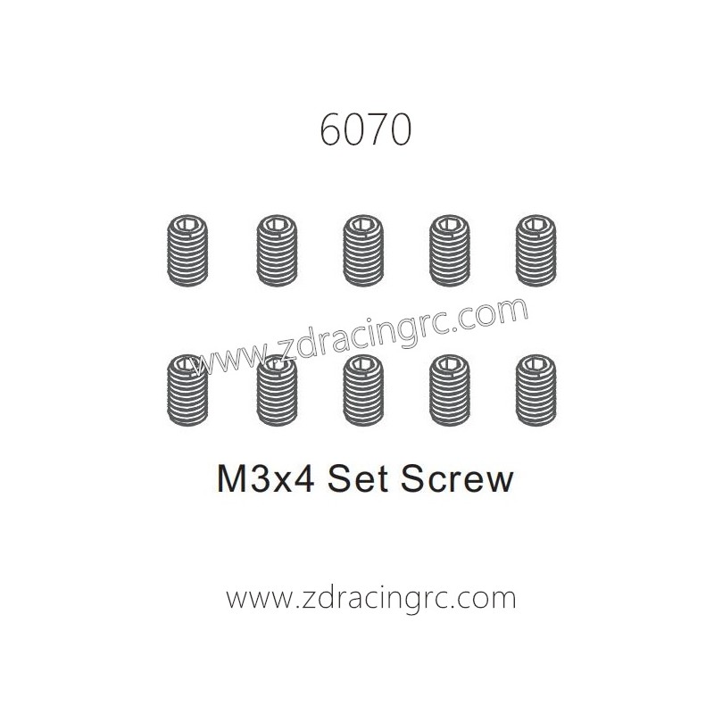 ZD RACING 1/16 RC Car Parts 6070 M3X4 Screw set