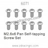 ZD RACING 1/16 RC Car Parts 6071 M2.6X Pan Self-tapping Screw Set
