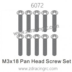 ZD RACING 1/16 RC Car Parts 6072 M3X18 Pan Head Screw set