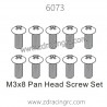 ZD RACING 1/16 RC Car Parts 6073 M3x8 Pan Head Screw Set