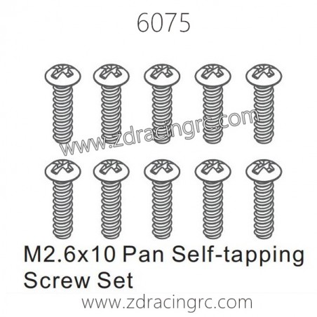 ZD RACING 1/16 RC Car Spare Parts 6075 M2.6X10 Pan Self-tapping Screw ZD RACING 1/16 RC Car Spare Parts 6075 M2.6X10 Pan Self-tapping Screw