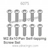 ZD RACING 1/16 RC Car Spare Parts 6075 M2.6X10 Pan Self-tapping Screw