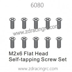 ZD RACING 1/16 RC Car Spare Parts 6080 M2X6 Flat Head Self-tapping Screw set