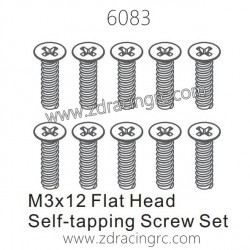 ZD RACING 1/16 RC Car Spare Parts 6083 M3X12 Flat Head Self-tapping Screw set