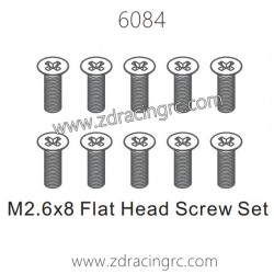 ZD RACING 1/16 RC Car Spare Parts 6084 M2.6X8 Flat Head Screw Set