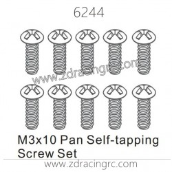 ZD RACING 1/16 RC Car Spare Parts 6244 M3X10 Pan Self-tapping Screw set