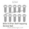 ZD RACING 1/16 RC Car Spare Parts 6244 M3X10 Pan Self-tapping Screw set