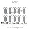 ZD RACING 1/16 RC Car Spare Parts 6246 M3X8 Flat Head Screw set