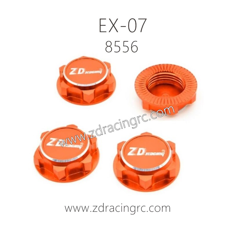 ZD RACING EX07 1/7 RC Car Parts 8556 Wheel Nut CNC Orange