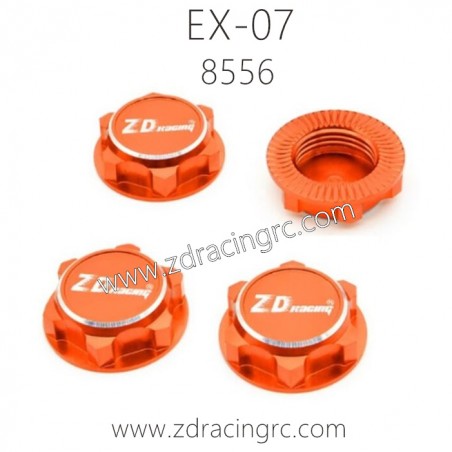 ZD RACING EX07 1/7 RC Car Parts 8556 Wheel Nut CNC Orange