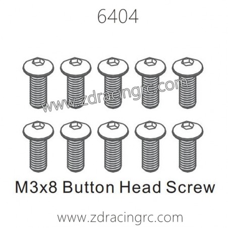 ZD RACING 1/16 RC Car Spare Parts 6404 M3x8 Button Head Screw