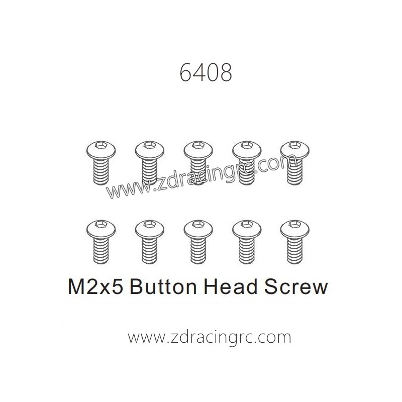 ZD RACING 1/16 RC Car Spare Parts 6408 M2X5 Button Head Screw