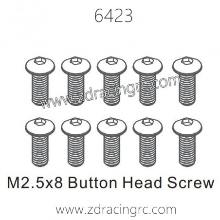 ZD RACING 1/16 RC Car Spare Parts 6423 M2.5X8 Button Head Screw