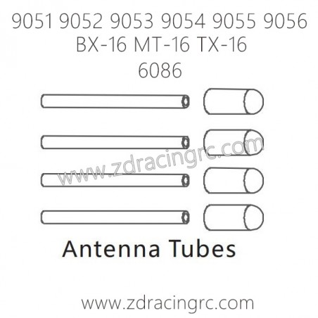 ZD RACING 9051 9052 9053 9054 9055 9056 Parts 6086 Antenna Tubes