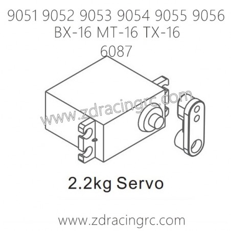 ZD RACING 9051 9052 9053 9054 9055 9056 Parts 6087 2.2KG Servo