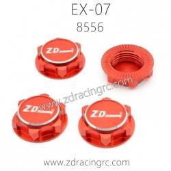 ZD RACING EX07 1/7 RC Car Parts 8556 Wheel Nut CNC Red