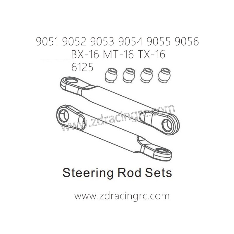 ZD RACING 9051 9052 9053 9054 9055 9056 Parts 6125 Steering Rod Sets
