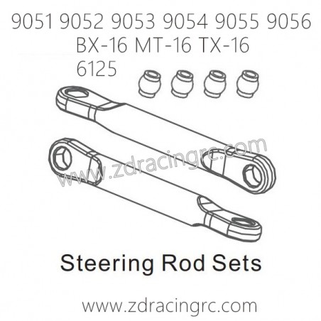 ZD RACING 9051 9052 9053 9054 9055 9056 Parts 6125 Steering Rod Sets