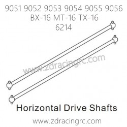 ZD RACING 9051 9052 9053 9054 9055 9056 Parts 6214 Horizontal Drive Shafts