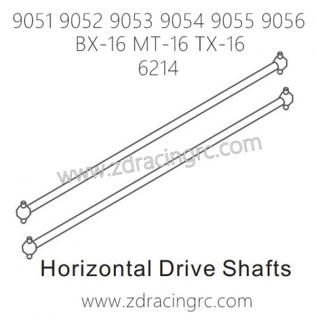 ZD RACING 9051 9052 9053 9054 9055 9056 Parts 6214 Horizontal Drive Shafts