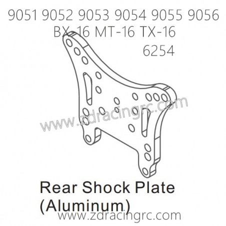ZD RACING 9051 9052 9053 9054 9055 9056 Parts 6254 Rear Shock Plate Aluminum