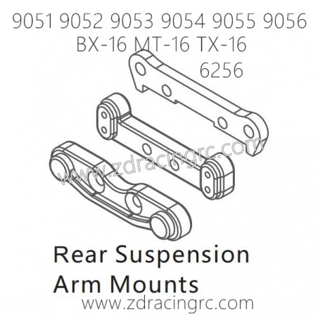 ZD RACING 9051 9052 9053 9054 9055 9056 Parts 6256 Rear Suspension Arm Mounts