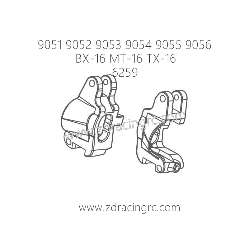 ZD RACING 9051 9052 9053 9054 9055 Parts 6259 C-mounts