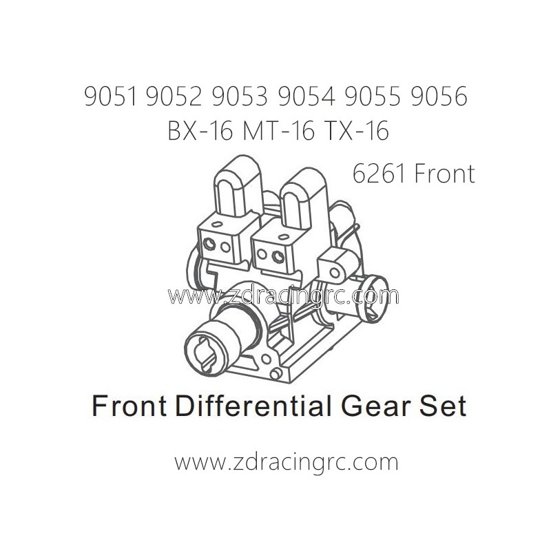 ZD RACING 9051 9052 9053 9054 9055 Parts 6261 Front Differential Gear Set