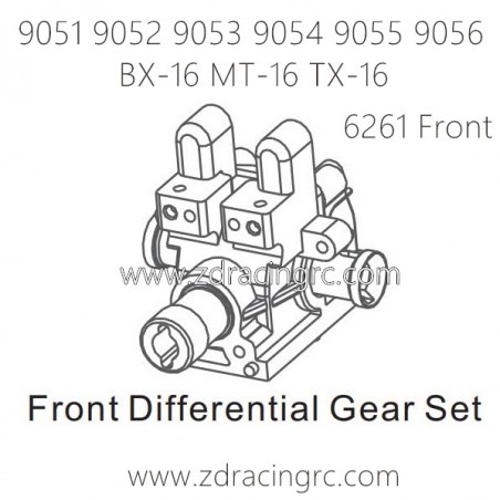 ZD RACING 9051 9052 9053 9054 9055 Parts 6261 Front Differential Gear Set