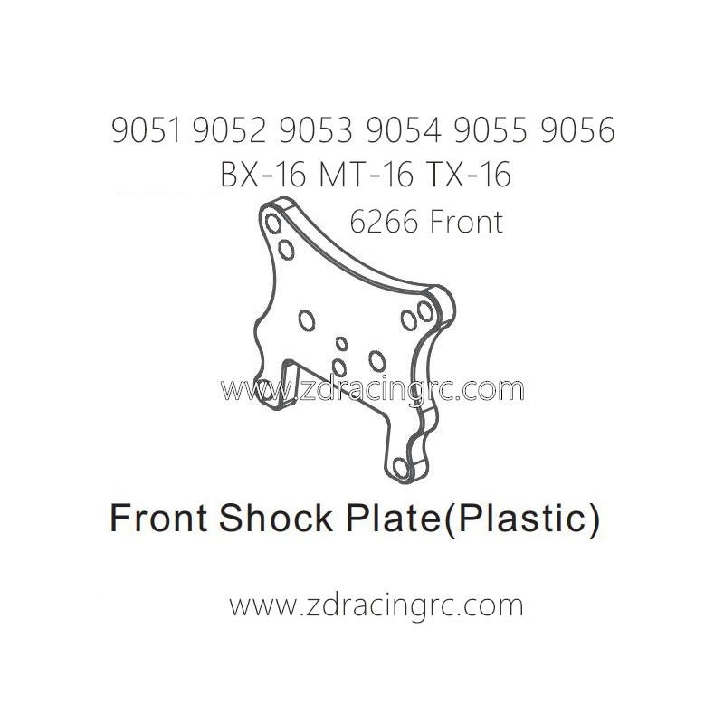 ZD RACING 9051 9052 9053 9054 9055 Parts 6266 Front Shock Plate Plastic