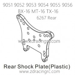 ZD RACING 9051 9052 9053 9054 9055 Parts 6267 Rear Shock Plate Plastic
