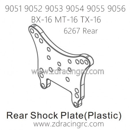 ZD RACING 9051 9052 9053 9054 9055 Parts 6267 Rear Shock Plate Plastic