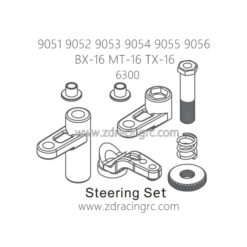 ZD RACING 9051 9052 9053 9054 9055 Parts 6300 Steering Set