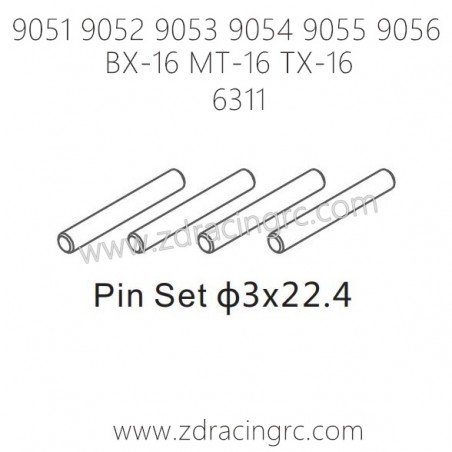 ZD RACING 9051 9052 9053 9054 9055 Parts 6311 Pin Set 3x22.4