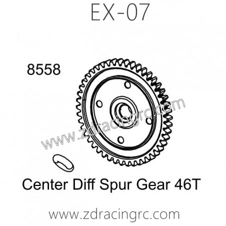 ZD RACING EX07 1/7 RC Car Parts 8558 Center Diff Spur Gear 46T