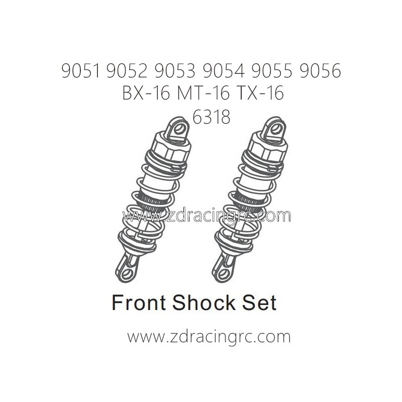 ZD RACING 9051 9052 9053 9054 9055 Parts 6318 Front Shock Set
