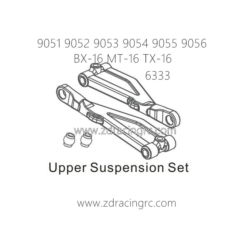 ZD RACING 9051 9052 9053 9054 9055 Parts 6333 Upper Suspension Set