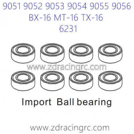 ZD RACING 9051 9052 9053 Parts 6231 Import Ball Bearing