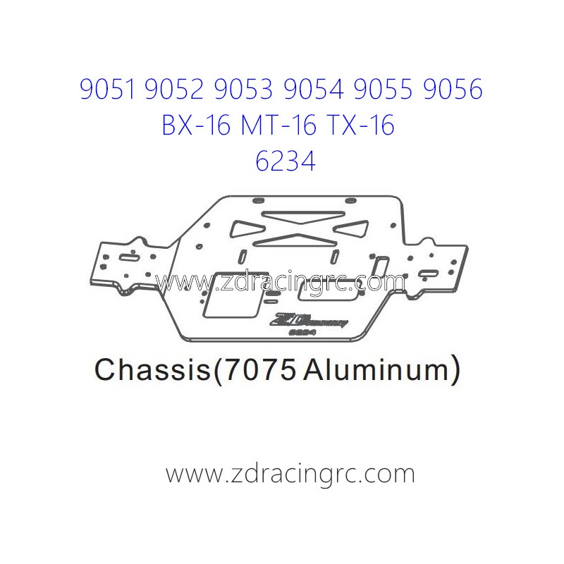 ZD RACING 9051 9052 9053 Parts 6234 Upgrade Chassis 7075 Aluminum
