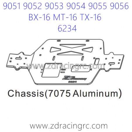 ZD RACING 9051 9052 9053 Parts 6234 Upgrade Chassis 7075 Aluminum