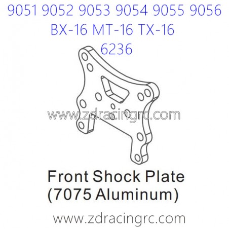 ZD RACING 9051 9052 9053 Parts 6236 Upgrade Front Shcok Plate 7075 Aluminum