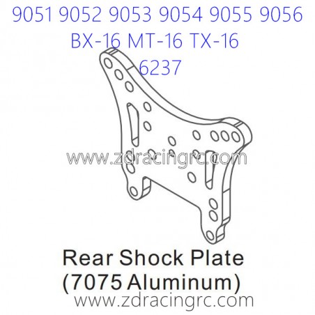 ZD RACING 9051 9052 9053 Parts 6237 Rear Shock Plate 7075 Aluminum