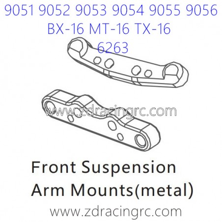 ZD RACING 9051 9052 9053 Parts 6263 Front Suspension Arm Mounts Metal