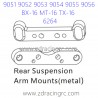 ZD RACING 9051 9052 9053 Parts 6264 Upgrade Rear Suspension Arm Mounts Metal